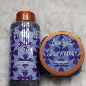 Tree Hut Violet Victory Foaming Gel Wash and Shea Sugar Scrub Set